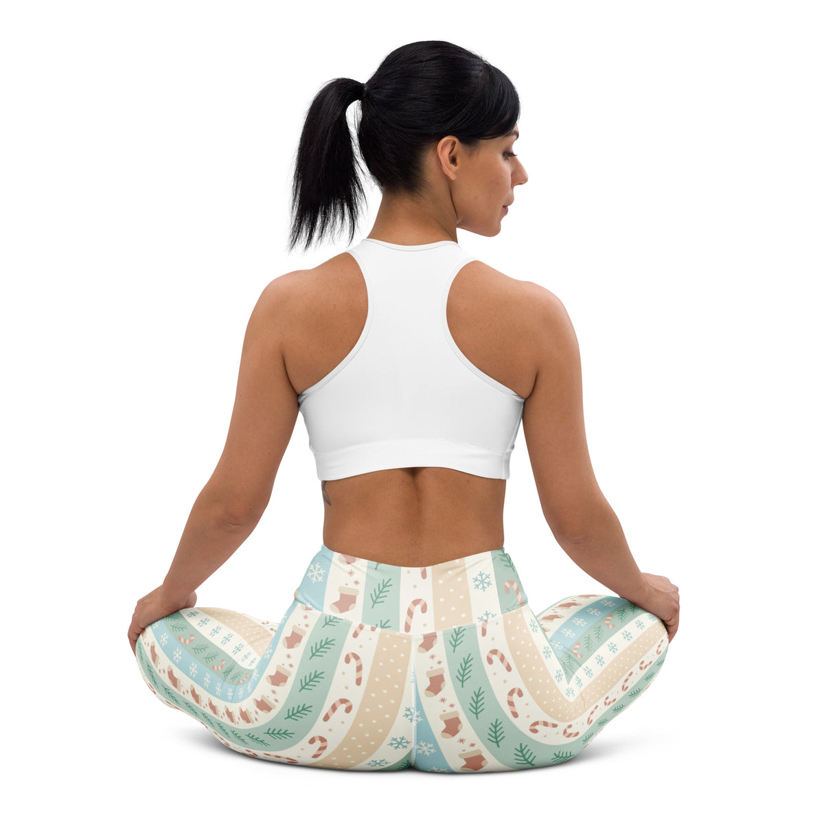 Women's Striped Christmas Buttery Soft Yoga Leggings - Quick Drying, High Waisted Comfort