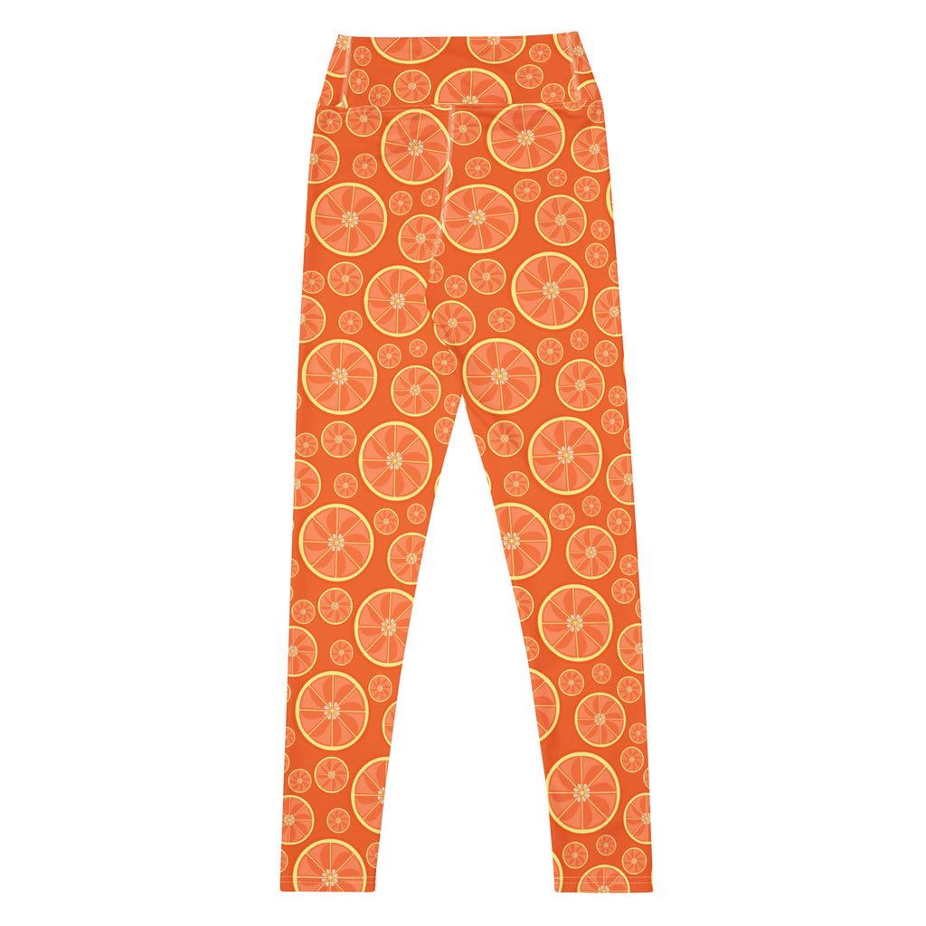 Women's Orange Citrus Buttery Soft Yoga Leggings - Quick Drying, High Waisted Comfort