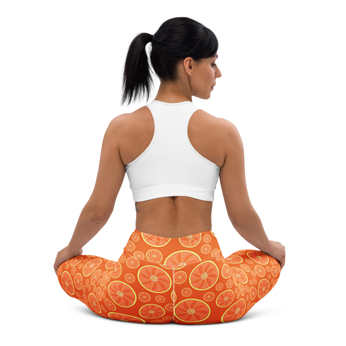 Women's Orange Citrus Buttery Soft Yoga Leggings - Quick Drying, High Waisted Comfort