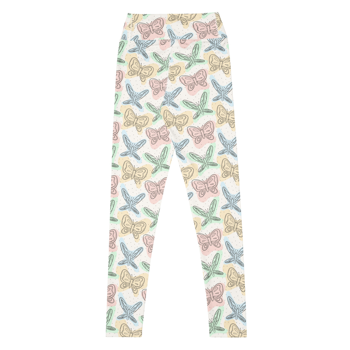 Women's Pastel Butterflies & Dragonflies Buttery Soft Yoga Leggings - Quick Drying, High Waisted Comfort