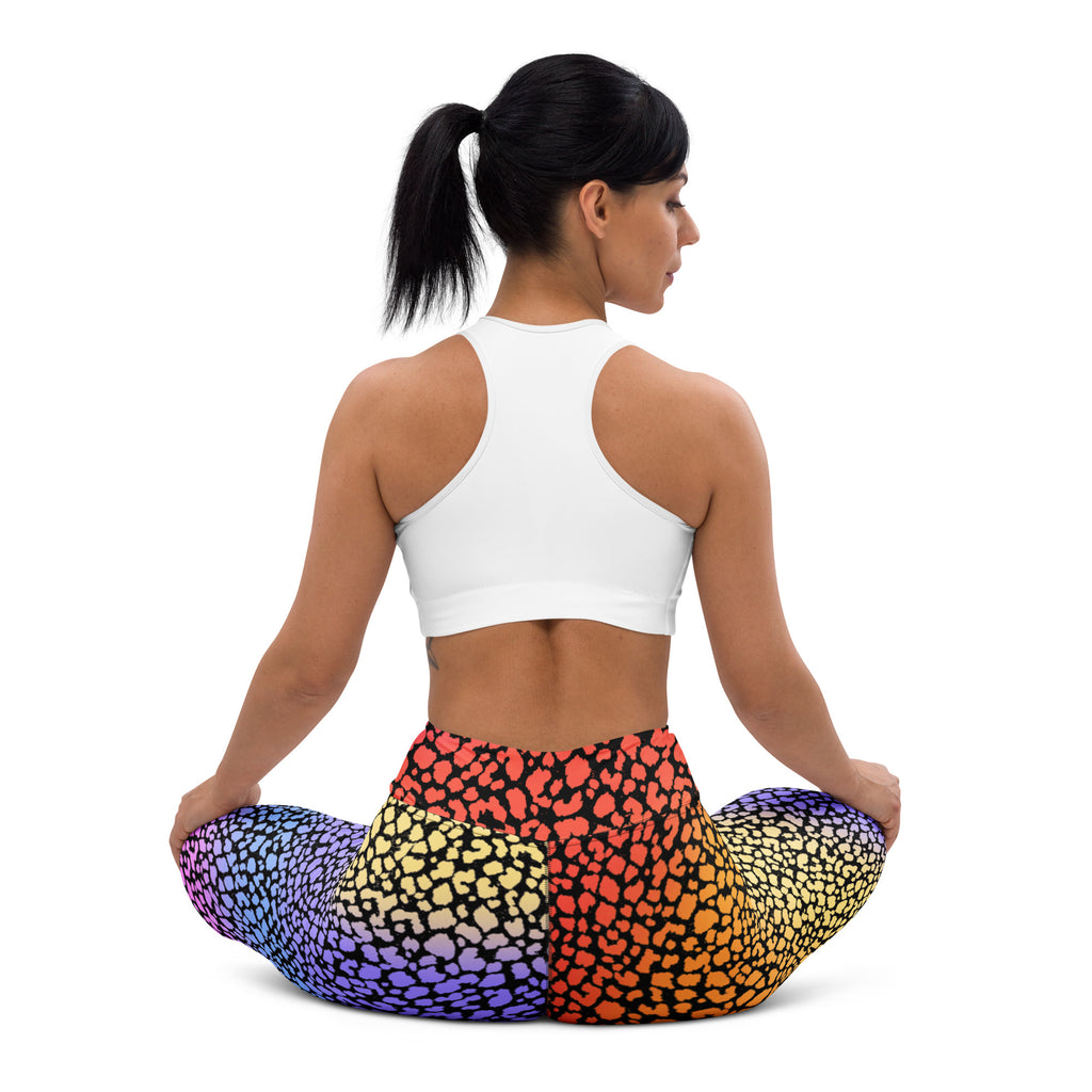 Women's Colorful Leopard Print Buttery Soft Yoga Leggings - Quick Drying, High Waisted Comfort