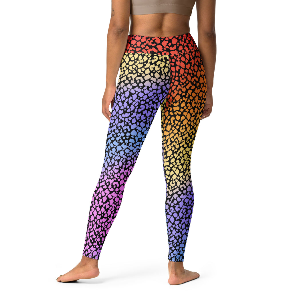 Women's Colorful Leopard Print Buttery Soft Yoga Leggings - Quick Drying, High Waisted Comfort
