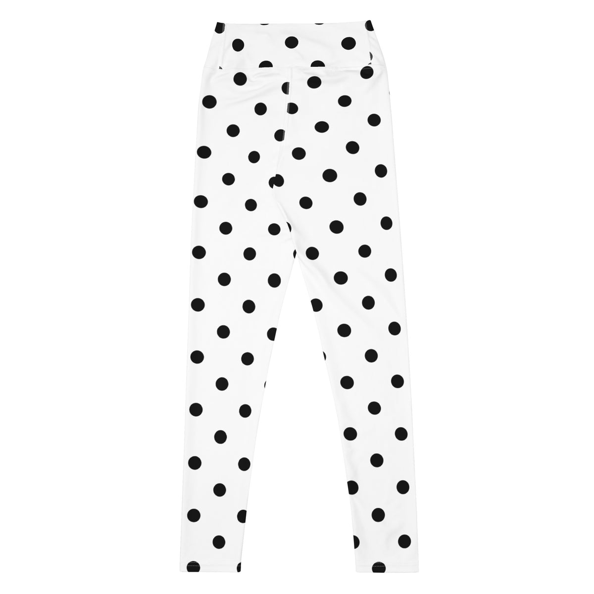 Women's White Polka Dot Buttery Soft Yoga Leggings - Quick Drying, High Waisted Comfort