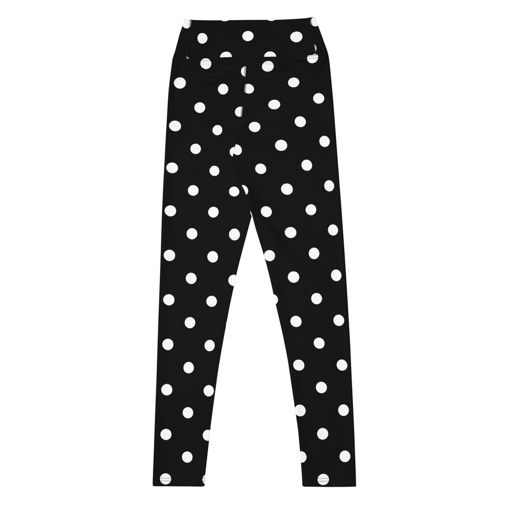 Women's Black Polka Dot Buttery Soft Yoga Leggings - Quick Drying, High Waisted Comfort