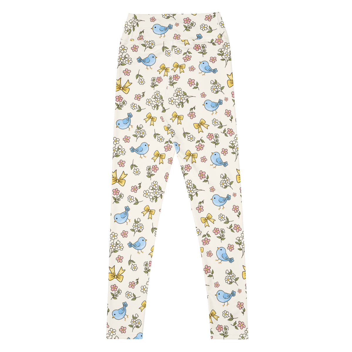 Women's Floral Blue Bird Buttery Soft Yoga Leggings - Quick Drying, High Waisted Comfort