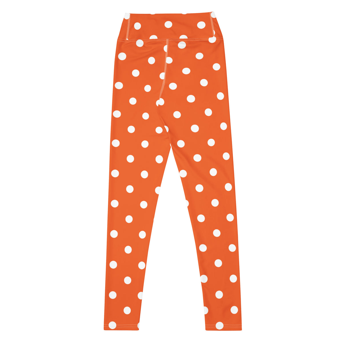 Women's Orange Polka Dot Buttery Soft Yoga Leggings - Quick Drying, High Waisted Comfort