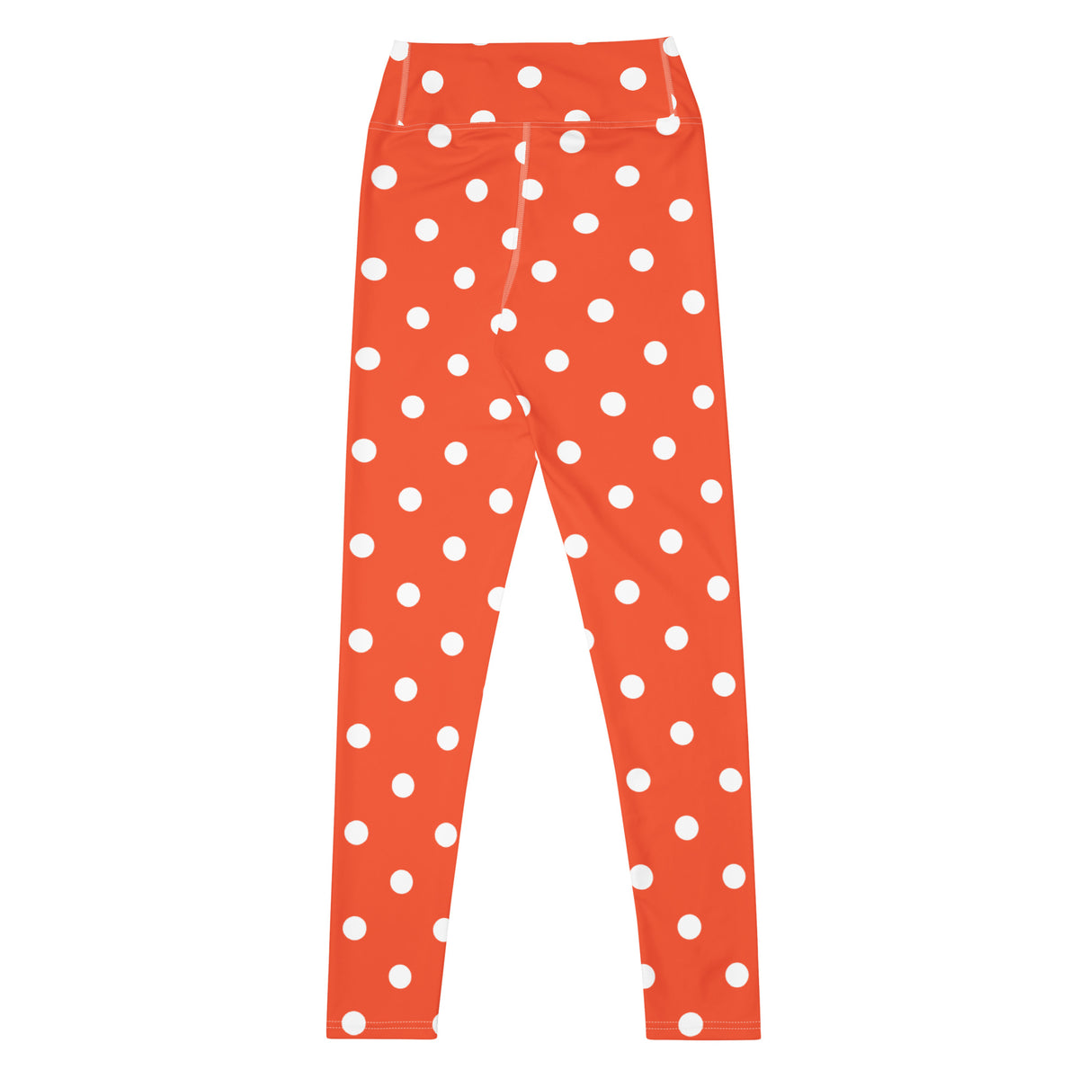 Women's Bright Orange Polka Dot Buttery Soft Yoga Leggings - Quick Drying, High Waisted Comfort