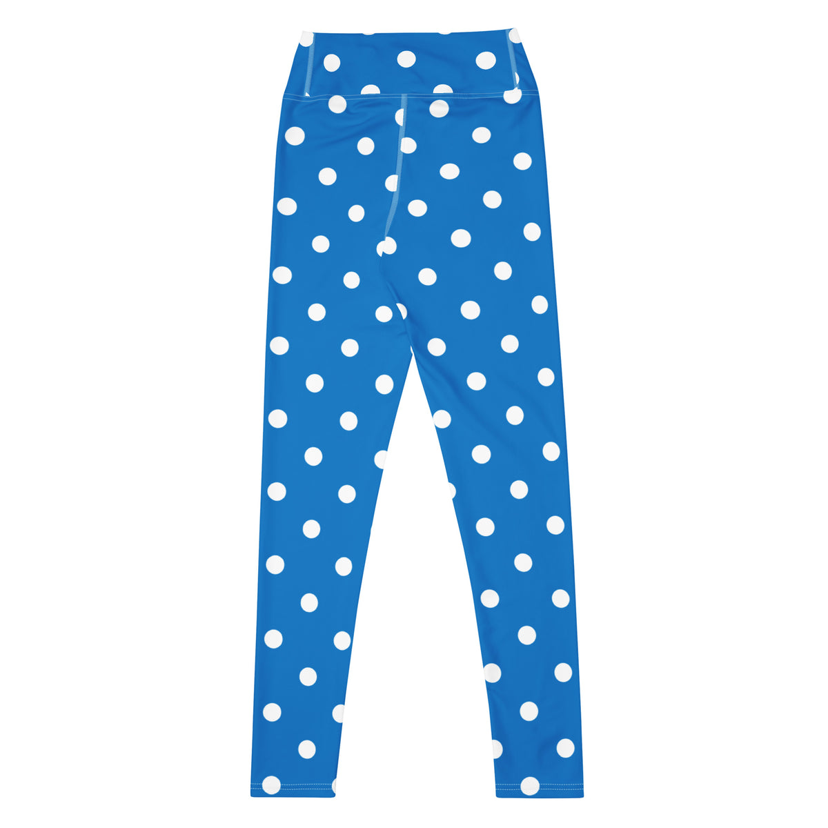 Women's Royal Blue Polka Dot Buttery Soft Yoga Leggings - Quick Drying, High Waisted Comfort