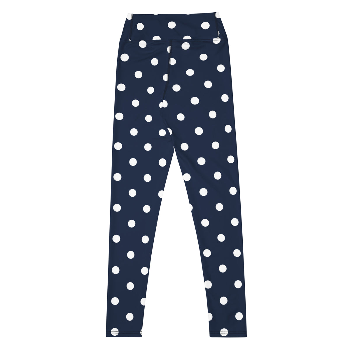 Women's Navy Blue Polka Dot Buttery Soft Yoga Leggings - Quick Drying, High Waisted Comfort
