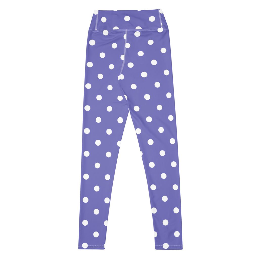 Women's Purple Polka Dot Buttery Soft Yoga Leggings - Quick Drying, High Waisted Comfort