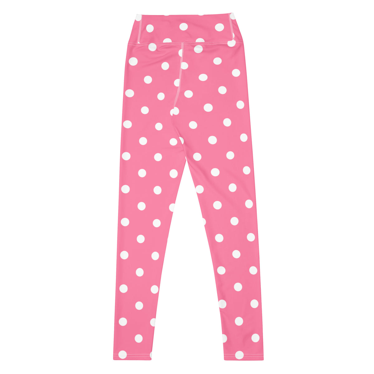 Women's Pink Polka Dot Buttery Soft Yoga Leggings - Quick Drying, High Waisted Comfort