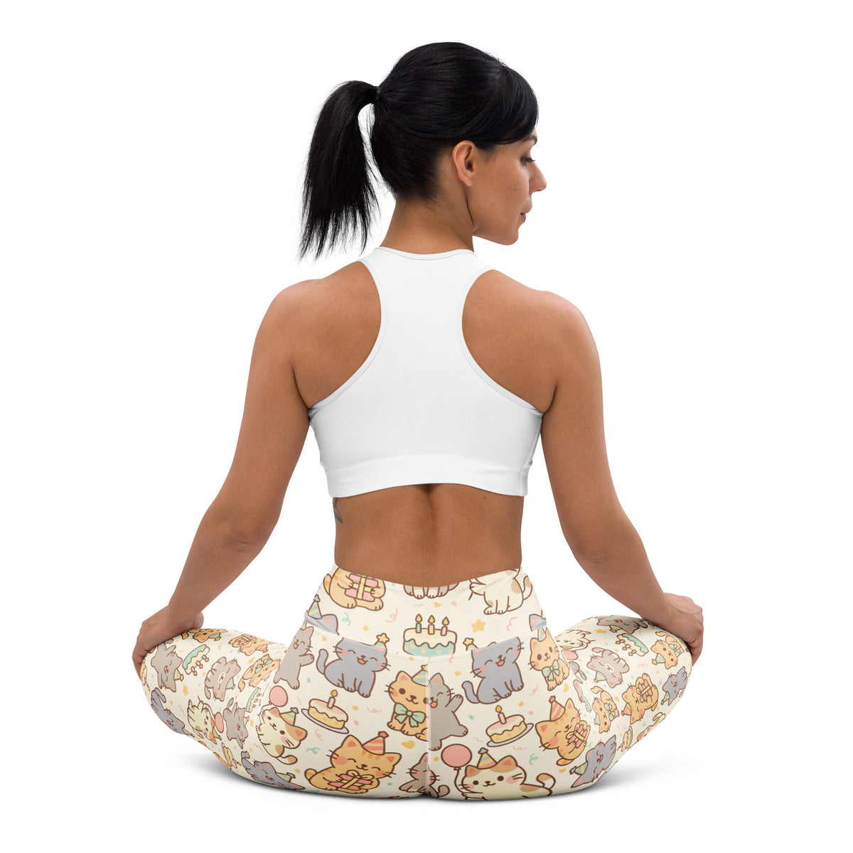 Women's Kitten Birthday Buttery Soft Yoga Leggings - Quick Drying, High Waisted Comfort