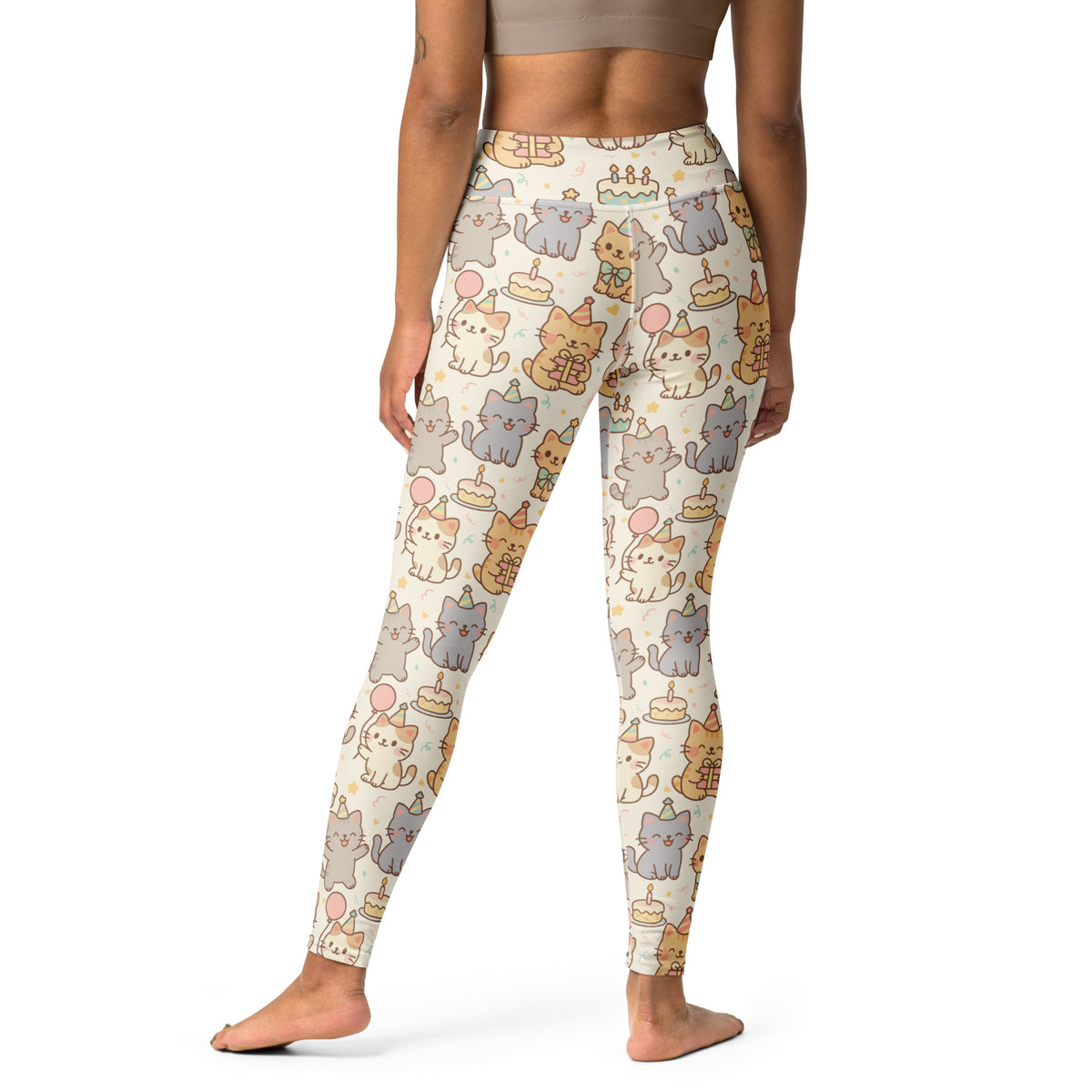 Women's Kitten Birthday Buttery Soft Yoga Leggings - Quick Drying, High Waisted Comfort