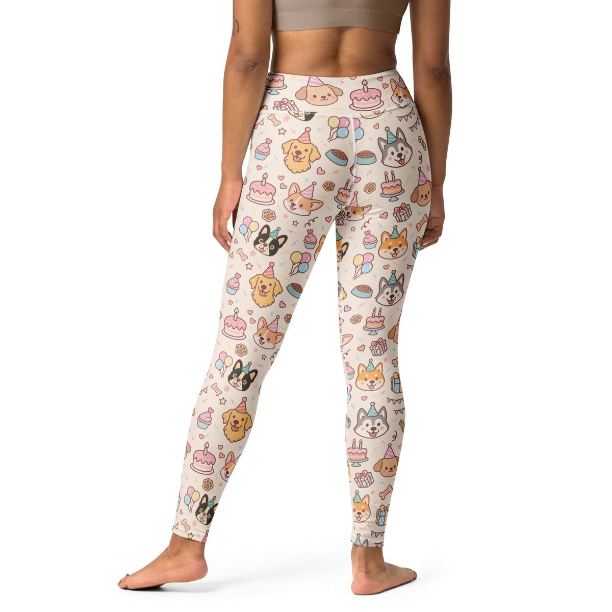 Women's Puppy Birthday Buttery Soft Yoga Leggings - Quick Drying, High Waisted Comfort