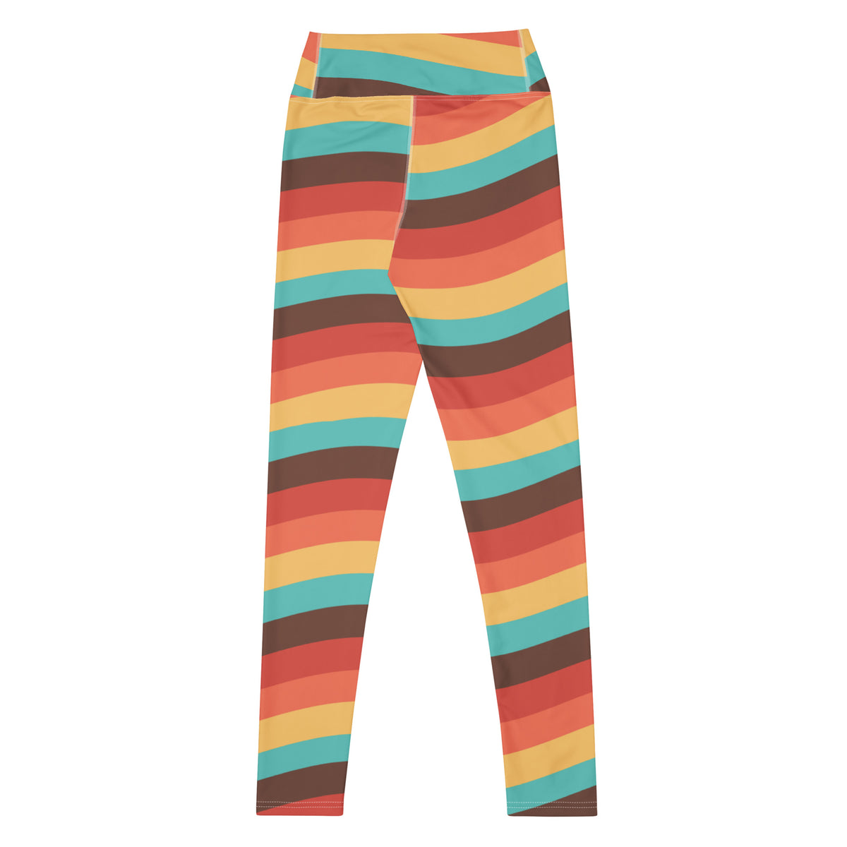 Women's Retro Rainbow Stripe Buttery Soft Yoga Leggings - Quick Drying, High Waisted Comfort
