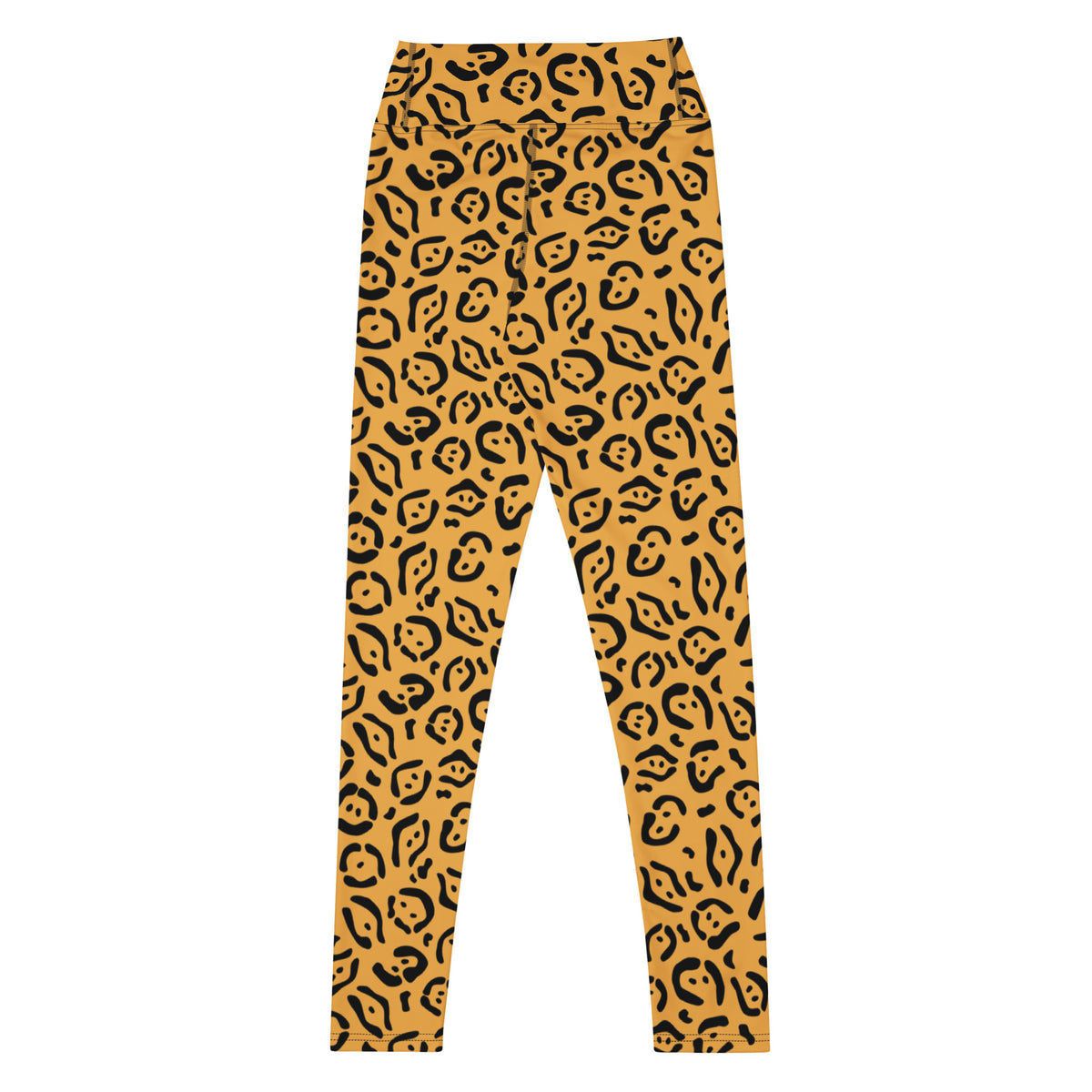 Women's Gold Leopard Print Buttery Soft Yoga Leggings - Quick Drying, High Waisted Comfort