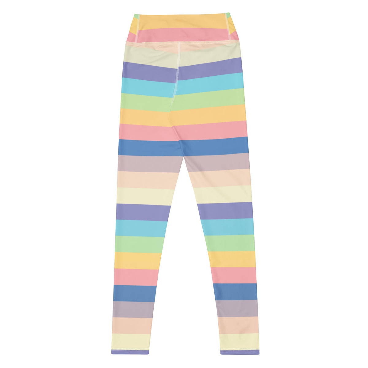 Women's Pastel Light Rainbow Striped Buttery Soft Yoga Leggings - Quick Drying, High Waisted Comfort