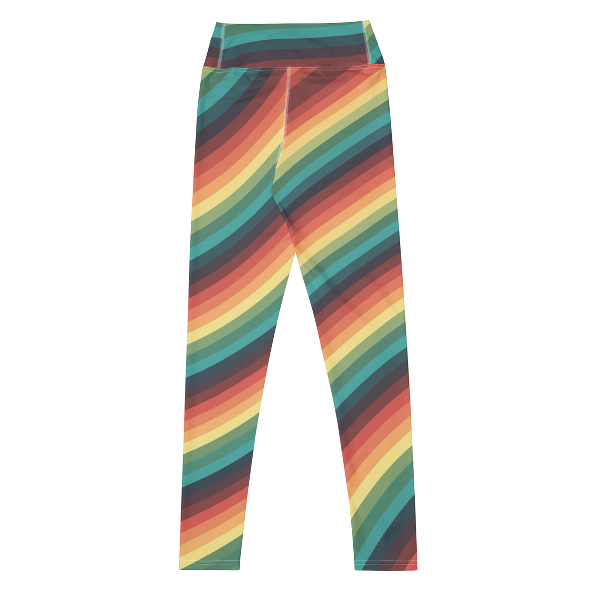 Women's Retro Striped Buttery Soft Yoga Leggings - Quick Drying, High Waisted Comfort