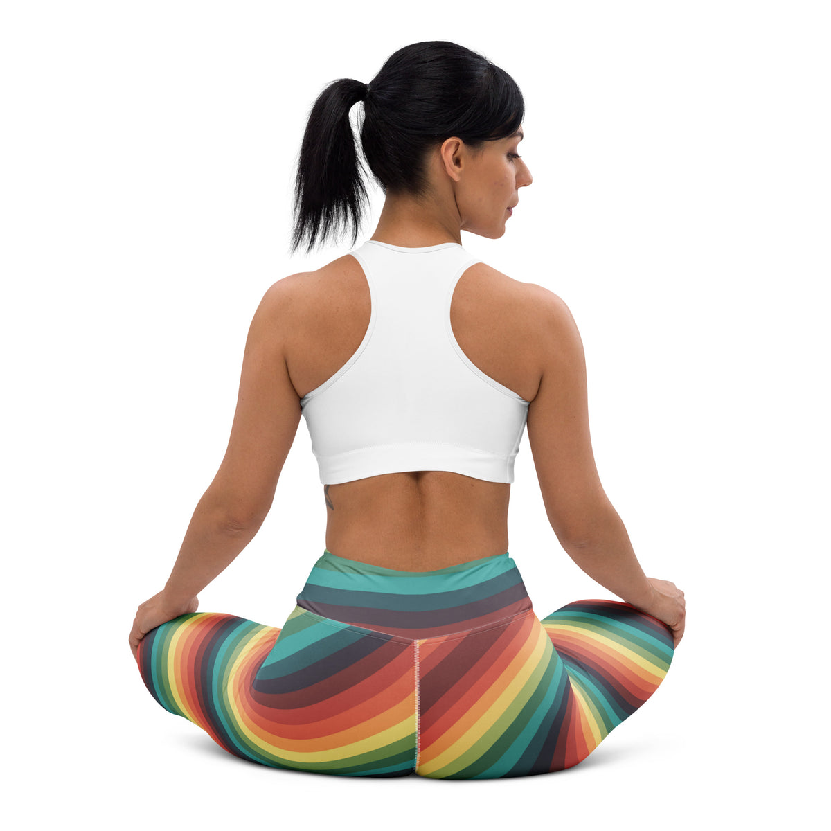 Women's Retro Striped Buttery Soft Yoga Leggings - Quick Drying, High Waisted Comfort