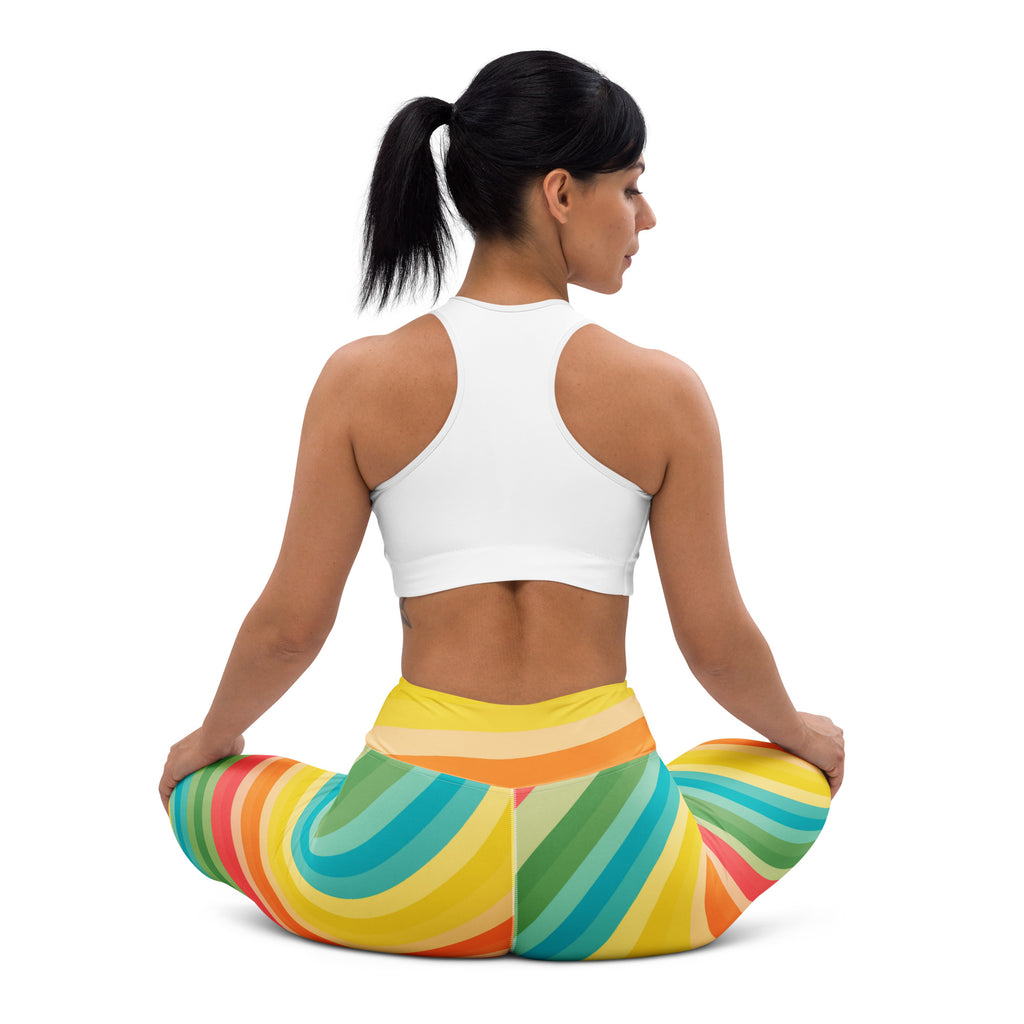 Women's Summer Beach Rainbow Buttery Soft Yoga Leggings - Quick Drying, High Waisted Comfort