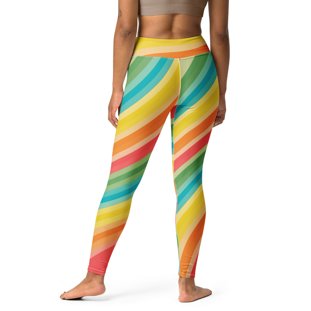 Women's Summer Beach Rainbow Buttery Soft Yoga Leggings - Quick Drying, High Waisted Comfort