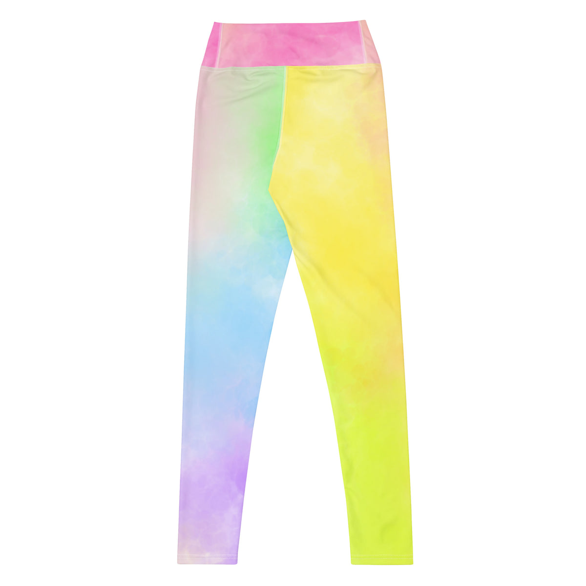Women's Pastel Rainbow Watercolor Tie Dye Buttery Soft Yoga Leggings - Quick Drying, High Waisted Comfort