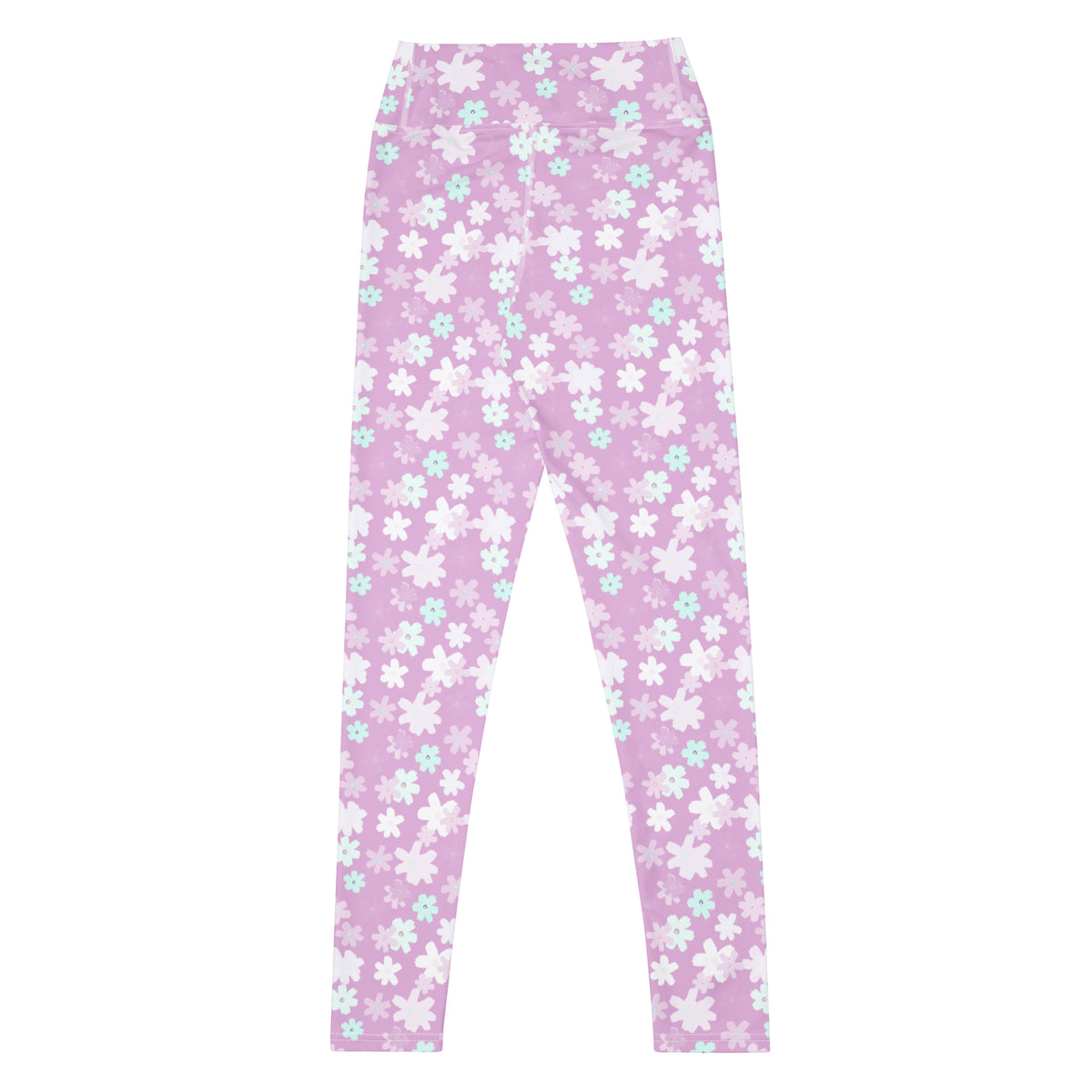 Women's Lavender Floral Buttery Soft Yoga Leggings - Quick Drying, High Waisted Comfort