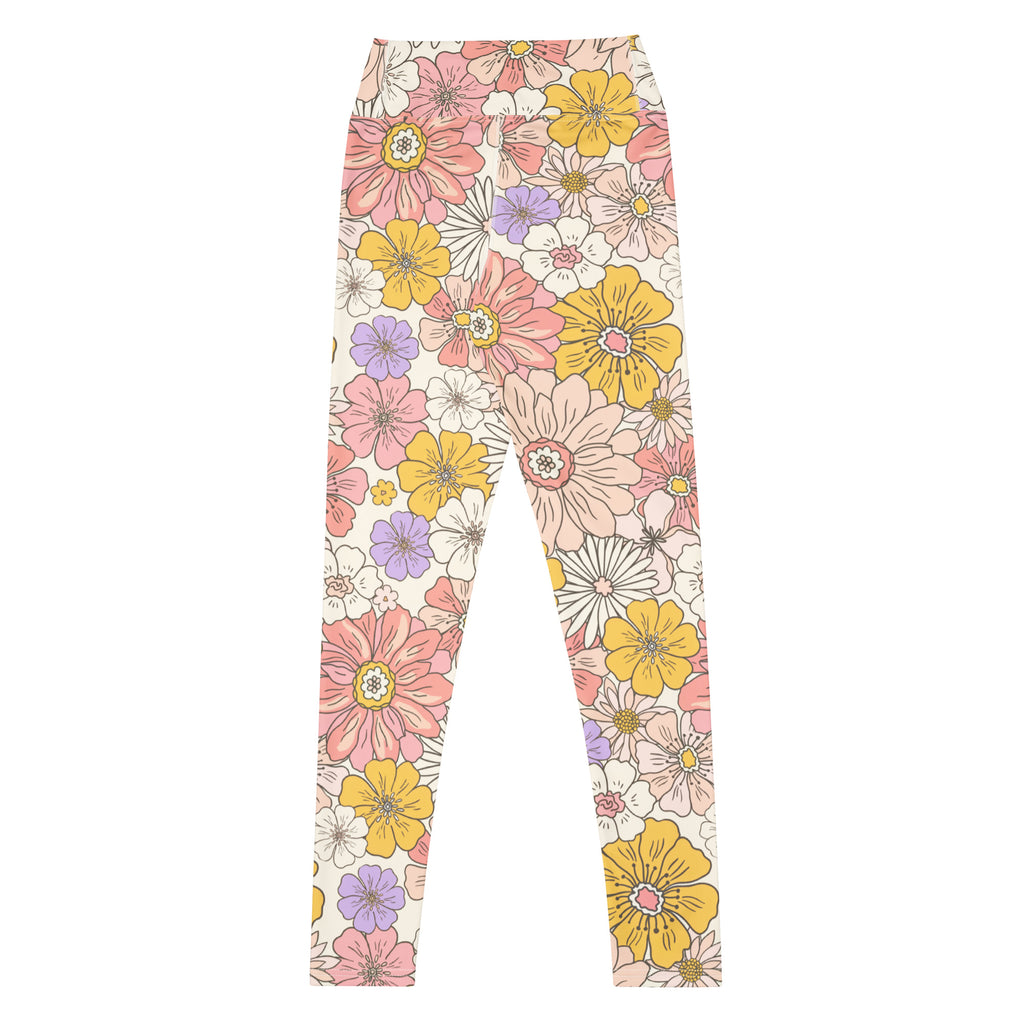 Women's Retro Floral Buttery Soft Yoga Leggings - Quick Drying, High Waisted Comfort