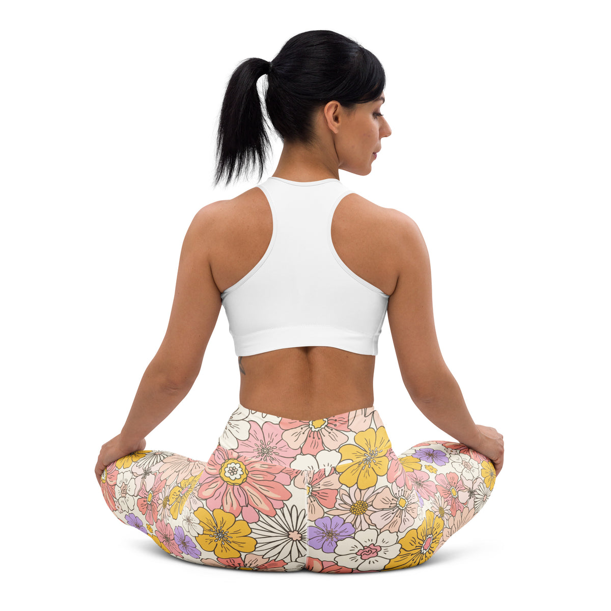 Women's Retro Floral Buttery Soft Yoga Leggings - Quick Drying, High Waisted Comfort