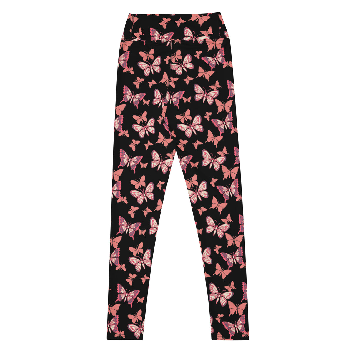 Women's Vibrant Pink Butterfly Buttery Soft Yoga Leggings - Quick Drying, High Waisted Comfort