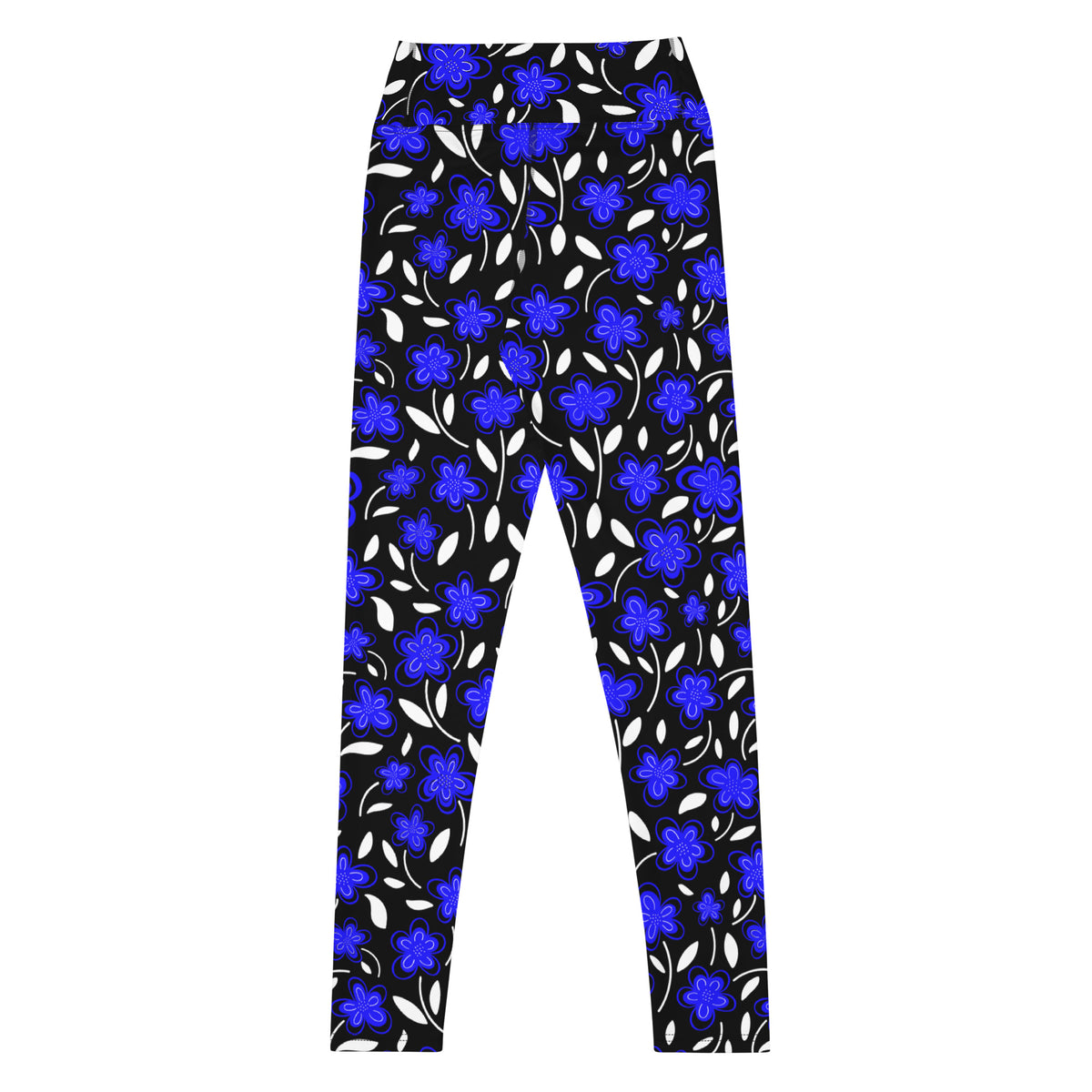 Women's Vibrant Blue Floral Buttery Soft Yoga Leggings - Quick Drying, High Waisted Comfort