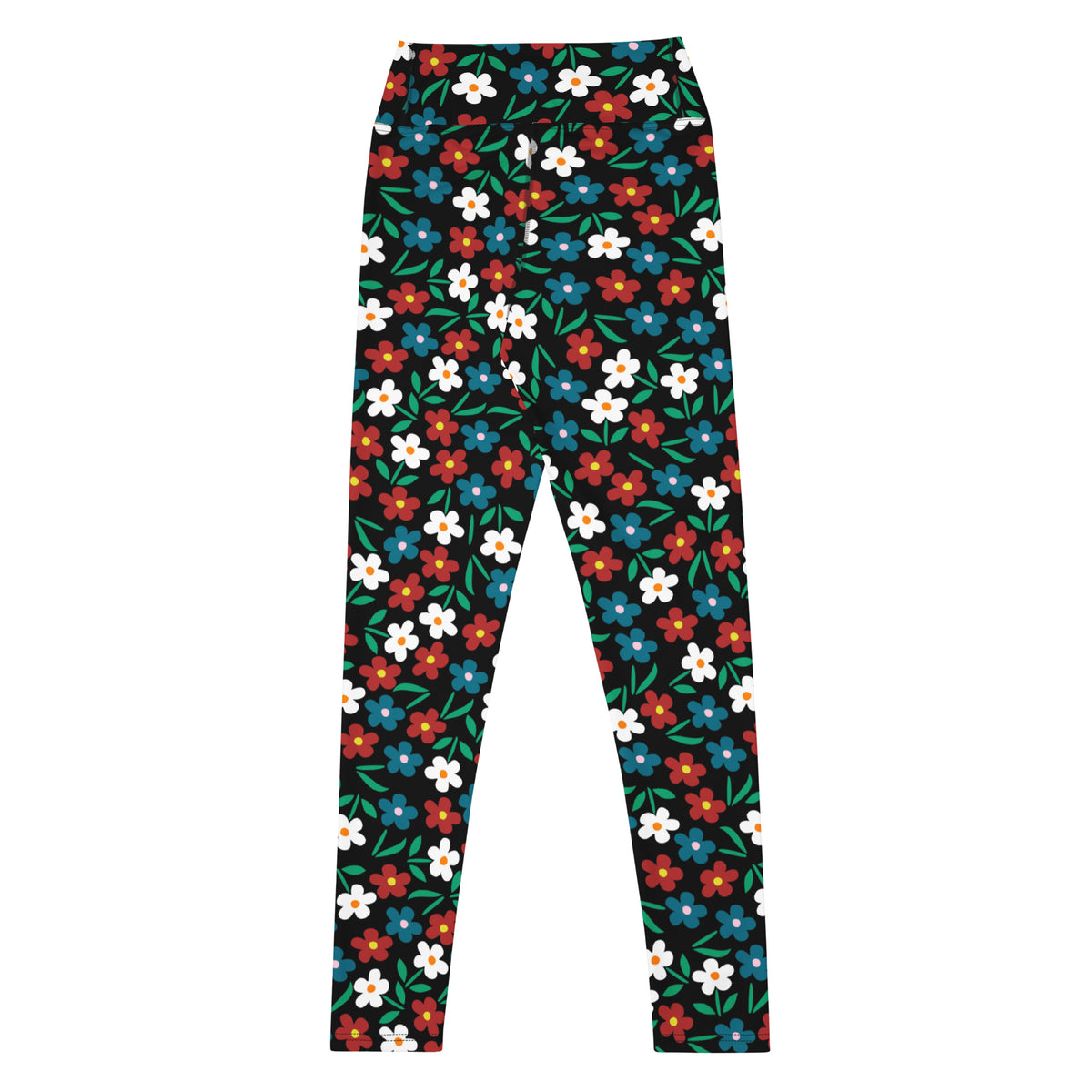 Women's Black Floral Buttery Soft Yoga Leggings - Quick Drying, High Waisted Comfort