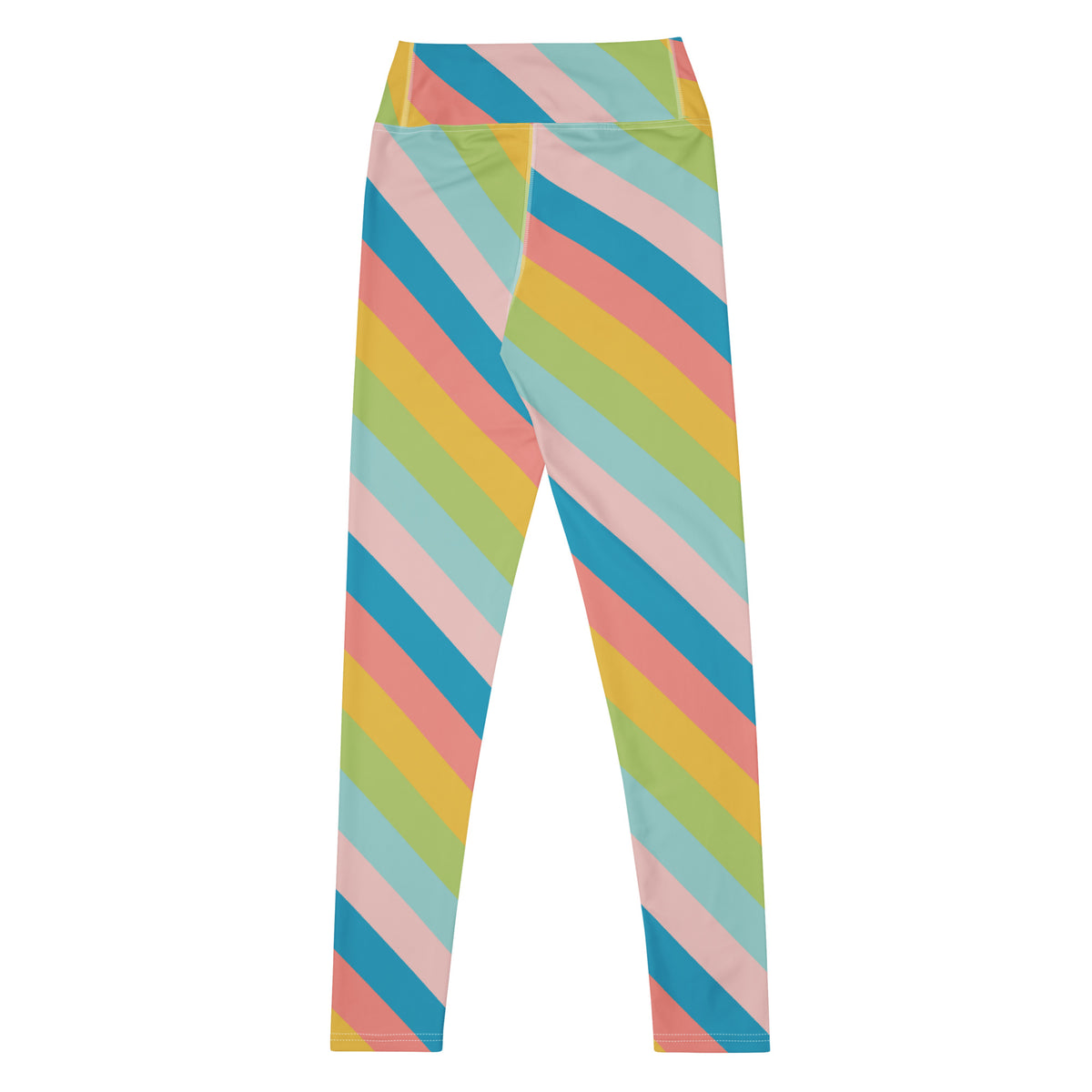 Women's Colorful Diagonal Stripe Buttery Soft Yoga Leggings - Quick Drying, High Waisted Comfort