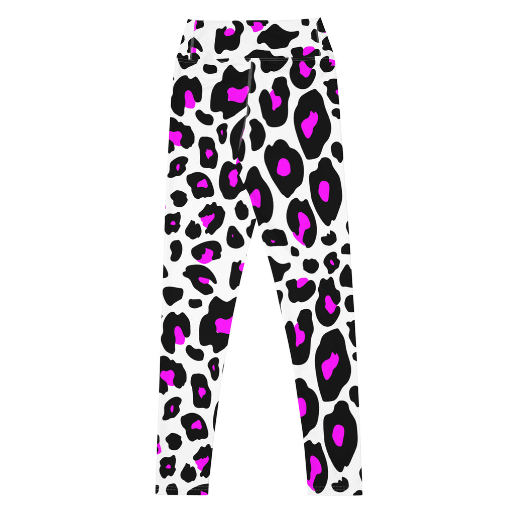 Women's Purple Leopard Print Buttery Soft Yoga Leggings - Quick Drying, High Waisted Comfort