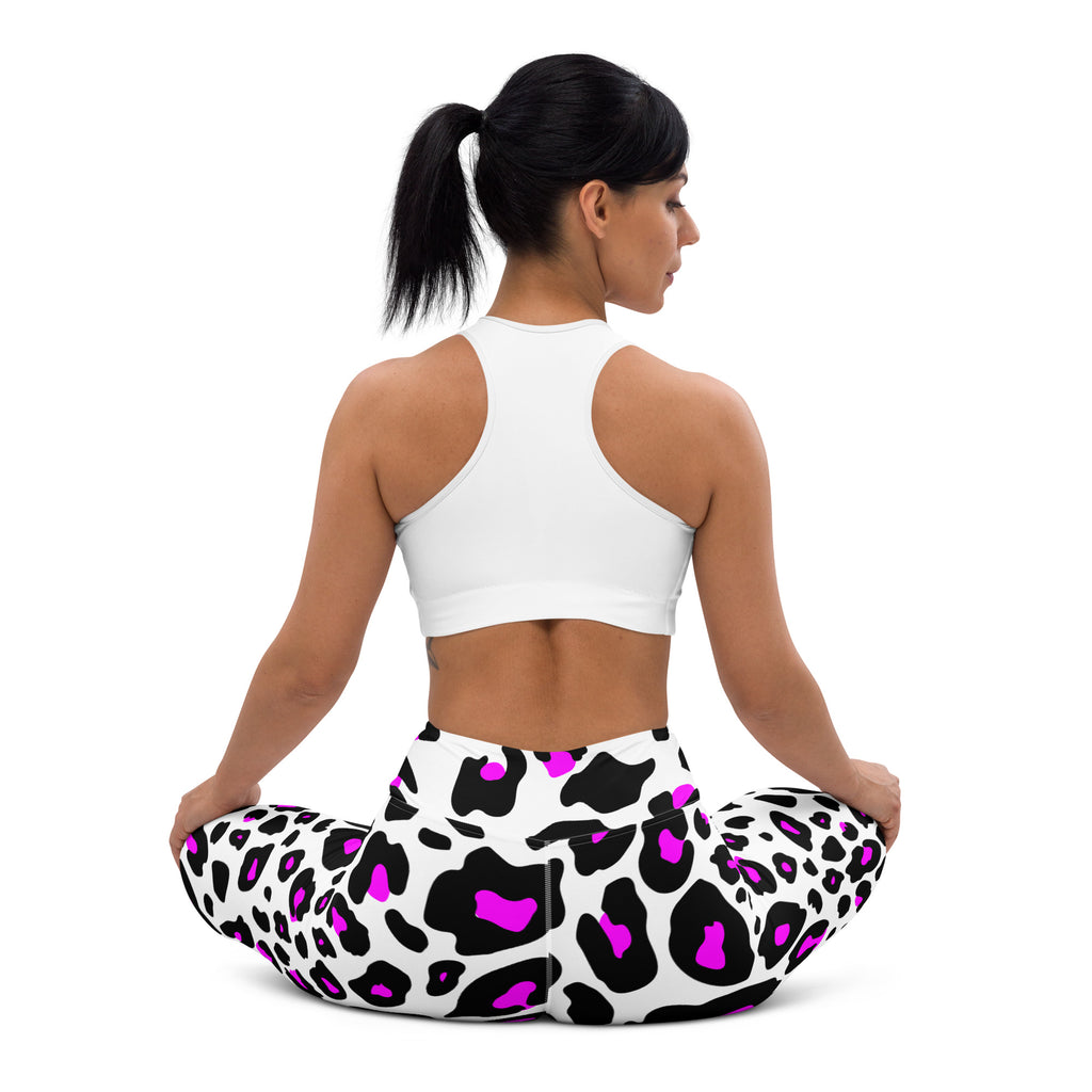 Women's Purple Leopard Print Buttery Soft Yoga Leggings - Quick Drying, High Waisted Comfort