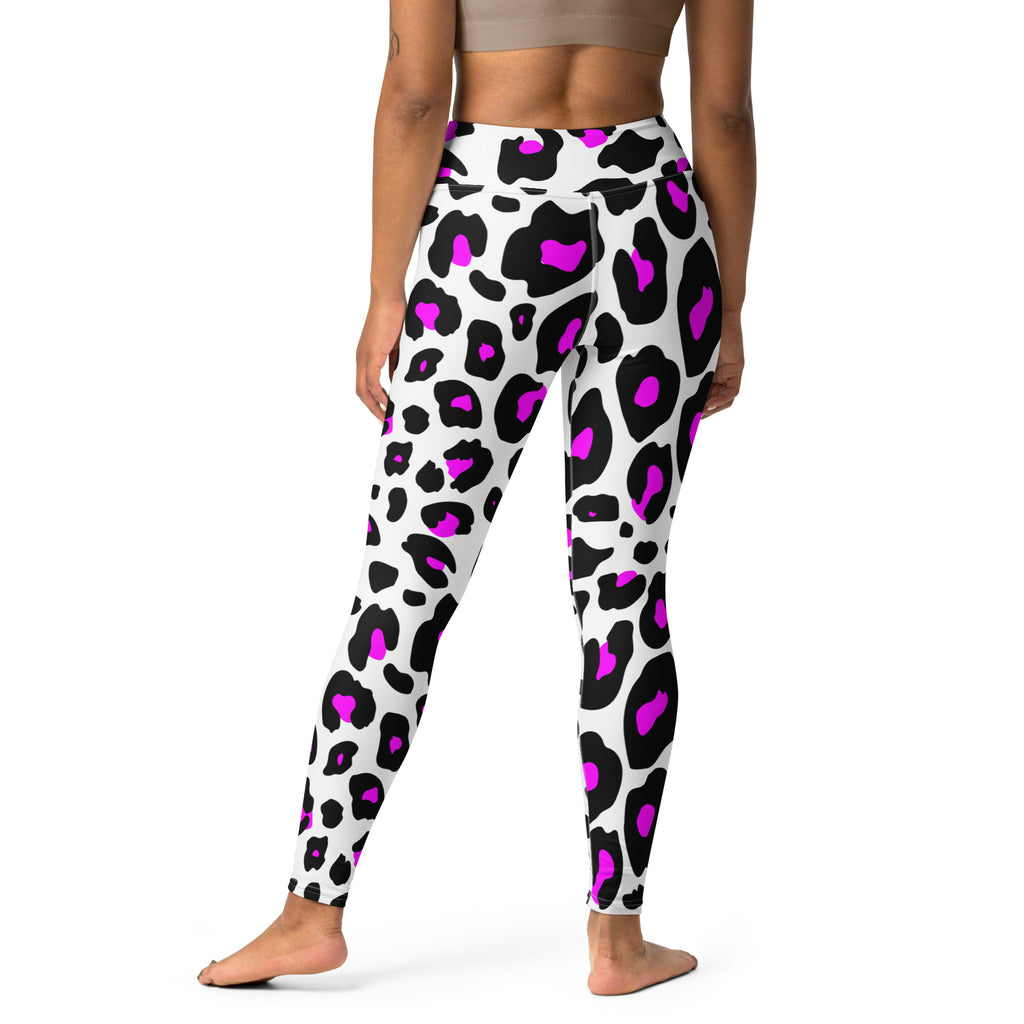 Women's Purple Leopard Print Buttery Soft Yoga Leggings - Quick Drying, High Waisted Comfort