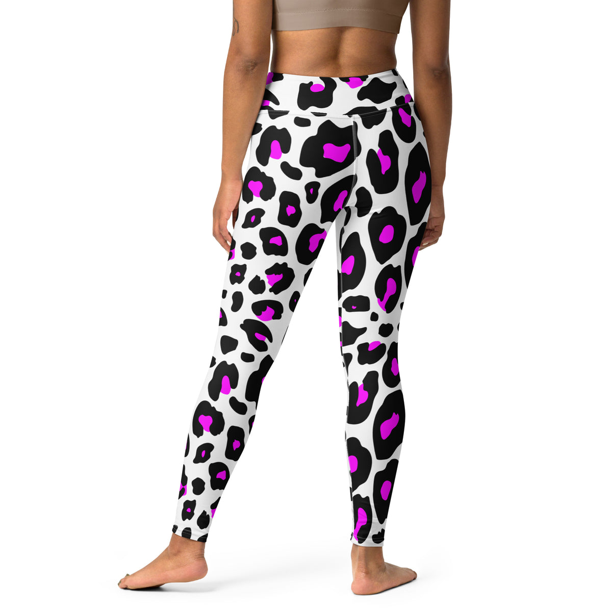 Women's Purple Leopard Print Buttery Soft Yoga Leggings - Quick Drying, High Waisted Comfort