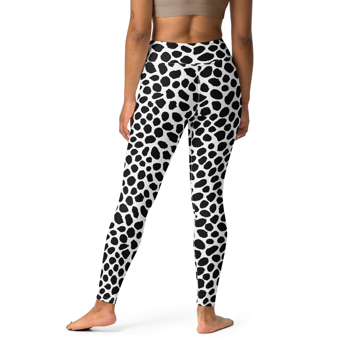 Women's Black Cow Print Buttery Soft Yoga Leggings - Quick Drying, High Waisted Comfort