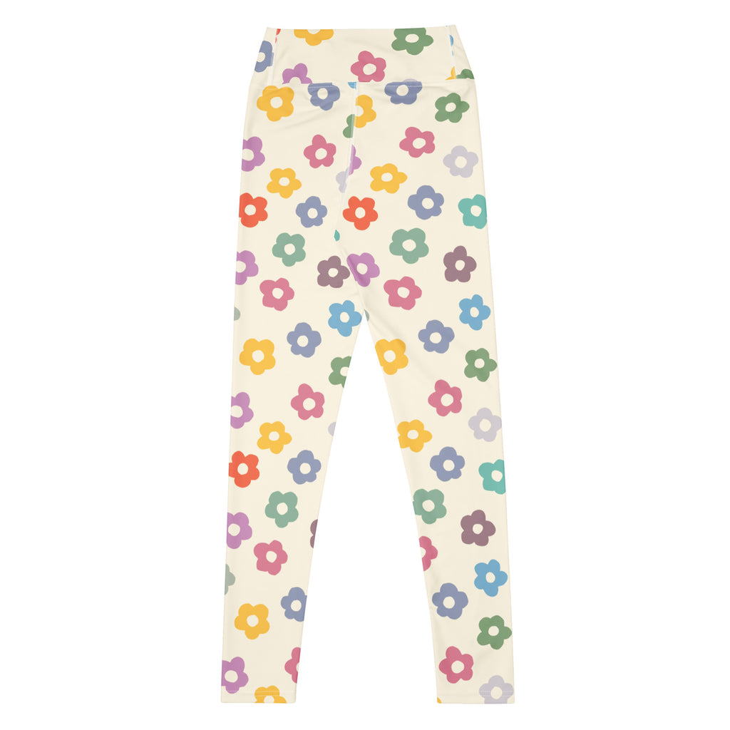 Women's Multicolor Retro Flower Buttery Soft Yoga Leggings - Quick Drying, High Waisted Comfort