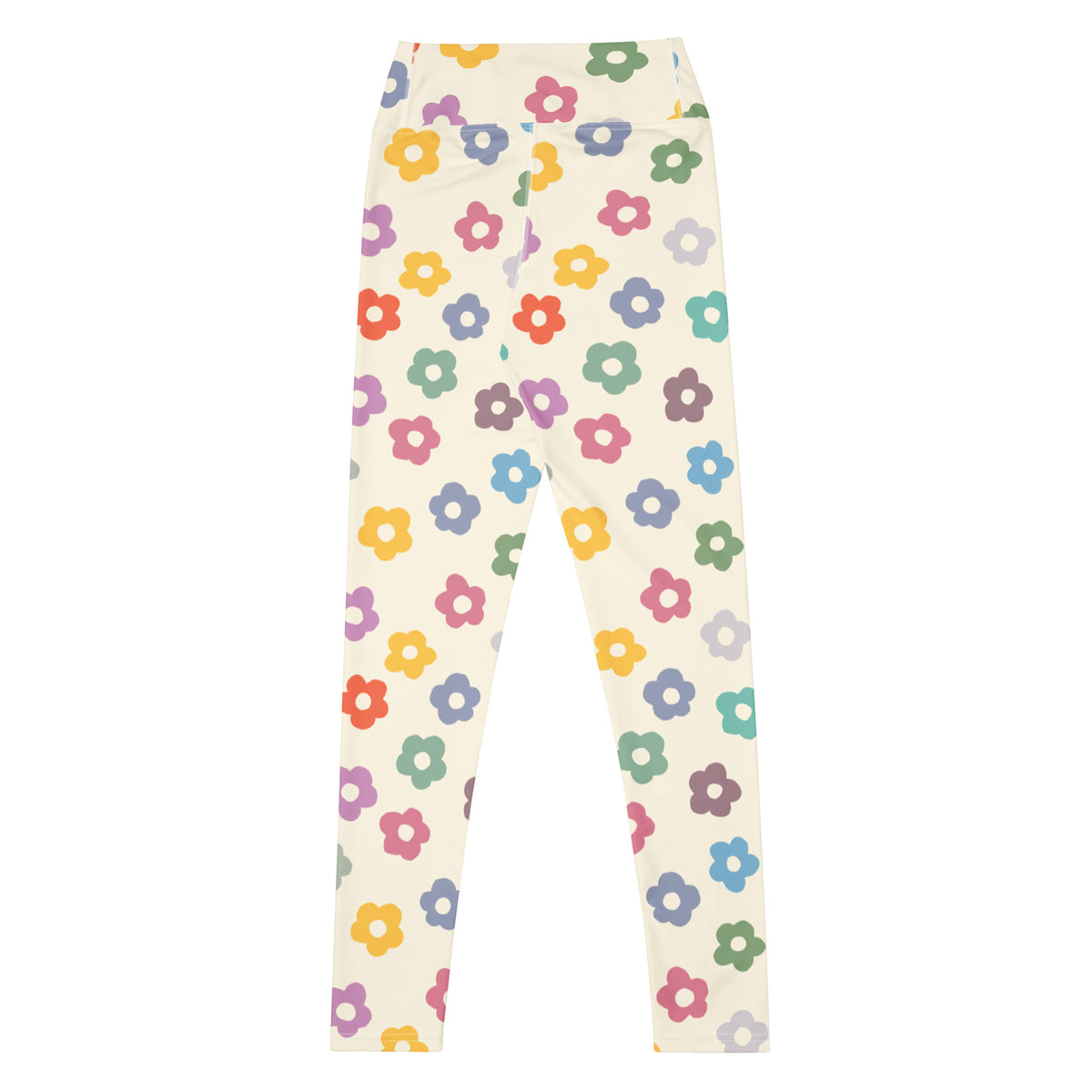Women's Multicolor Retro Flower Buttery Soft Yoga Leggings - Quick Drying, High Waisted Comfort