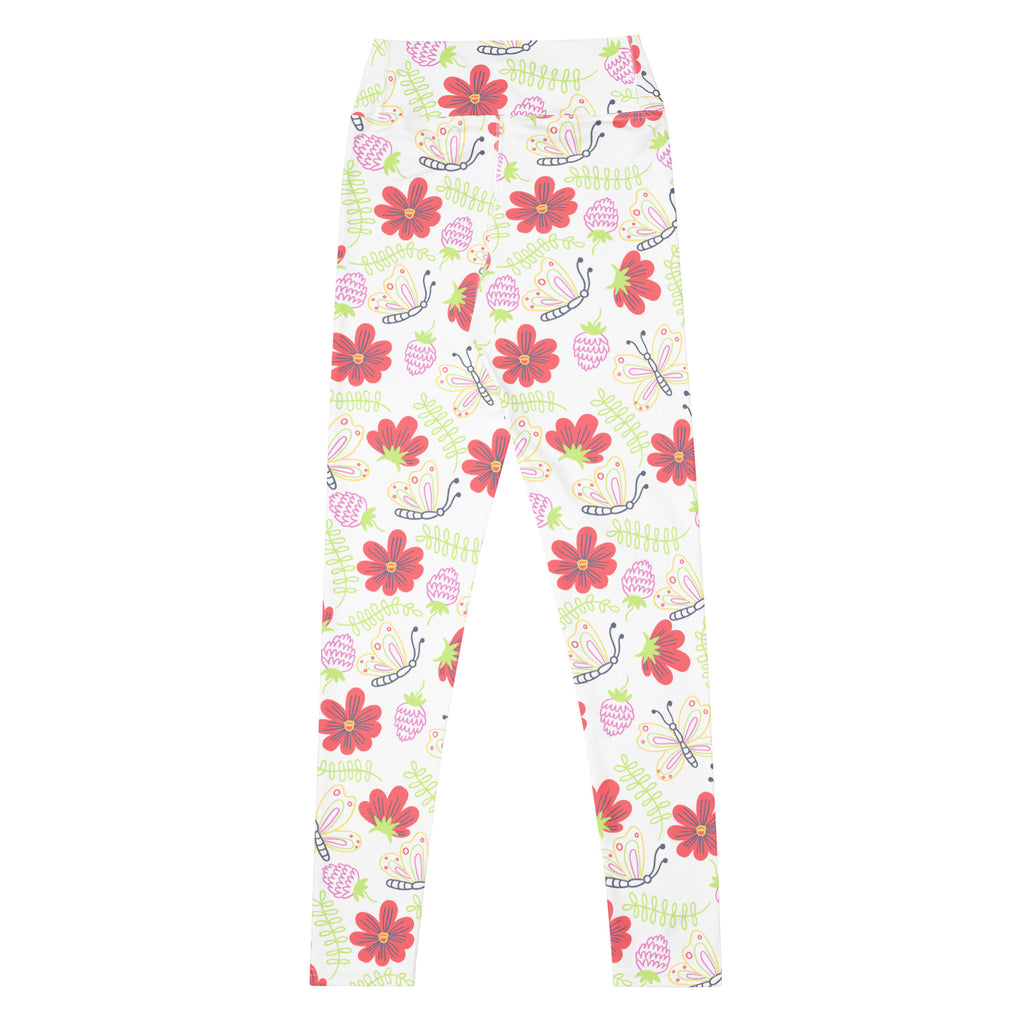 Women's Butterfly Floral Buttery Soft Yoga Leggings - Quick Drying, High Waisted Comfort
