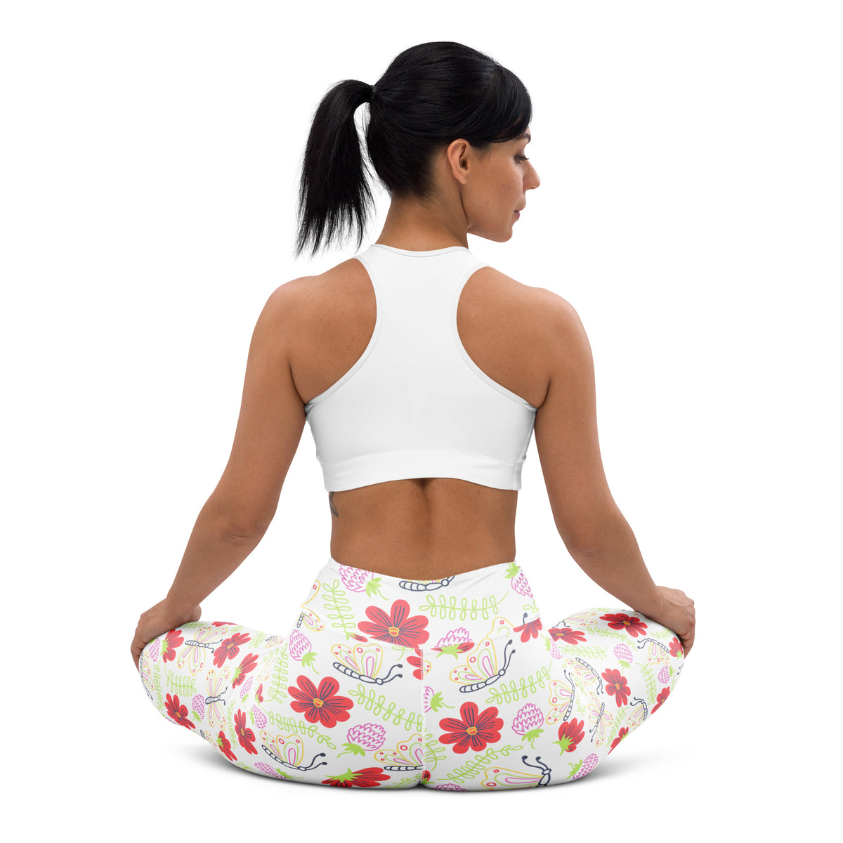 Women's Butterfly Floral Buttery Soft Yoga Leggings - Quick Drying, High Waisted Comfort