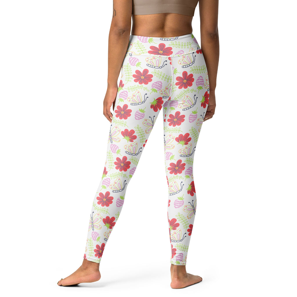 Women's Butterfly Floral Buttery Soft Yoga Leggings - Quick Drying, High Waisted Comfort