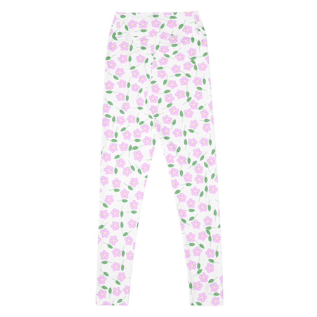 Women's Lavender Flowers Buttery Soft Yoga Leggings - Quick Drying, High Waisted Comfort