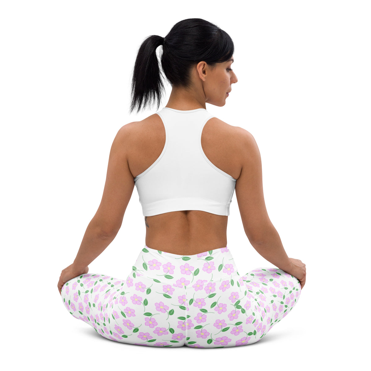 Women's Lavender Flowers Buttery Soft Yoga Leggings - Quick Drying, High Waisted Comfort