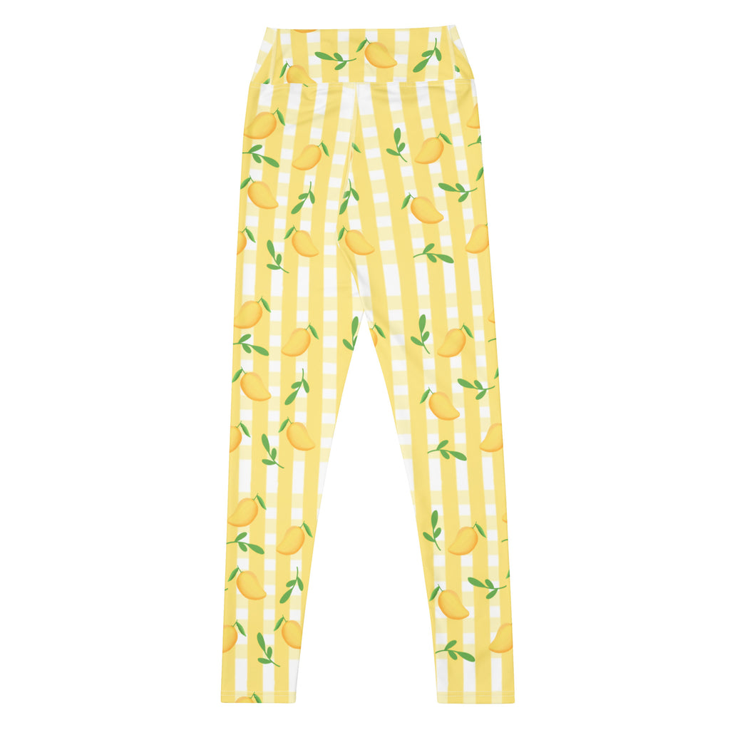 Women's Mango Gingham Buttery Soft Yoga Leggings - Quick Drying, High Waisted Comfort