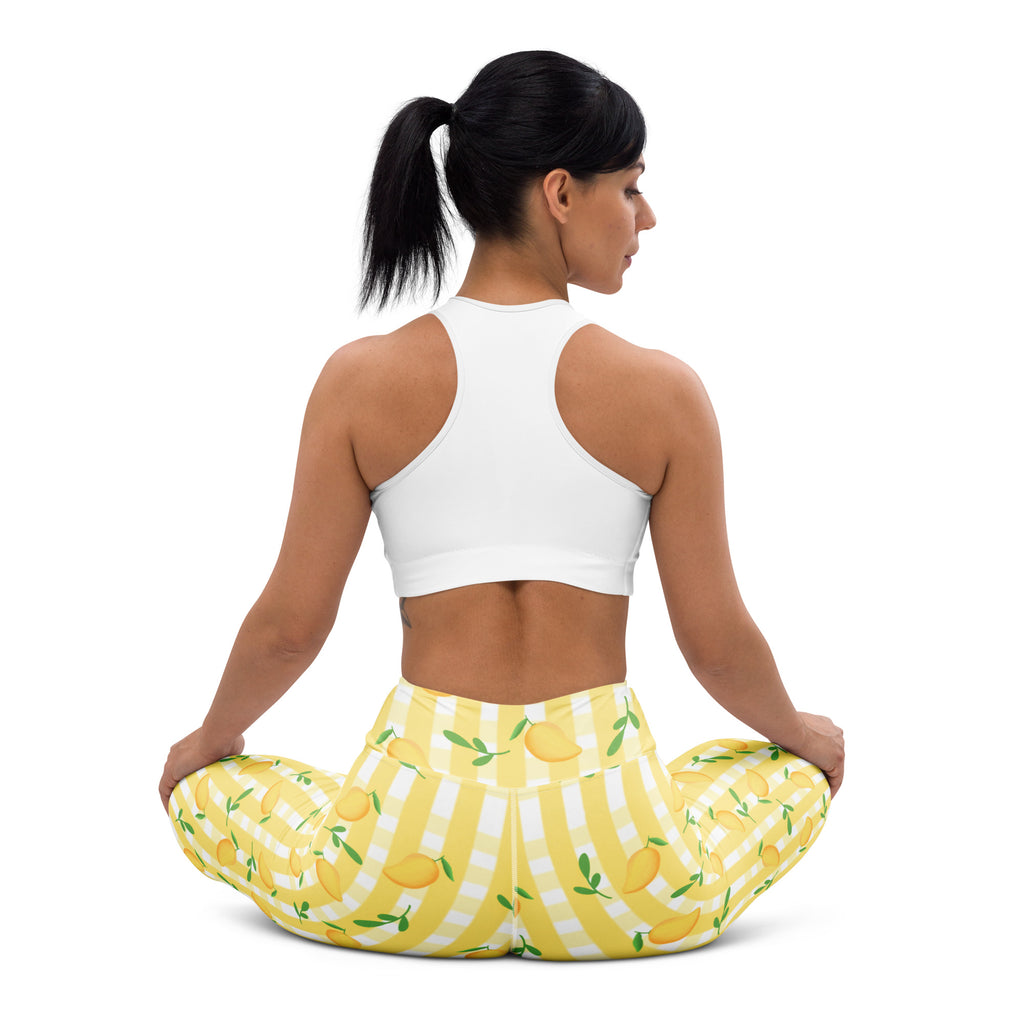 Women's Mango Gingham Buttery Soft Yoga Leggings - Quick Drying, High Waisted Comfort