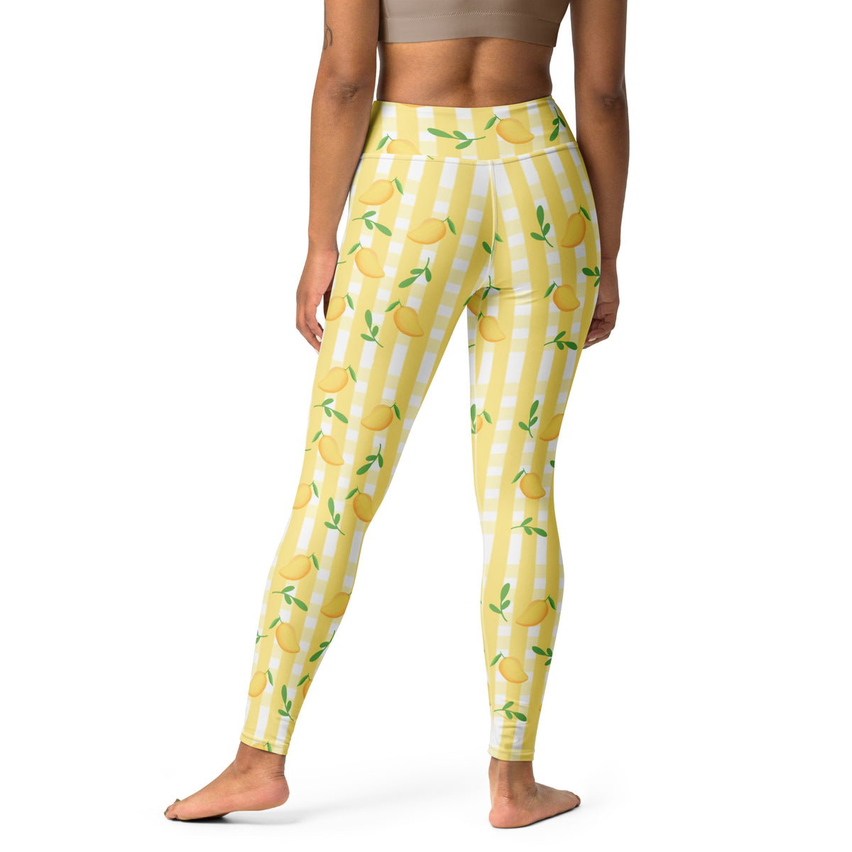 Women's Mango Gingham Buttery Soft Yoga Leggings - Quick Drying, High Waisted Comfort