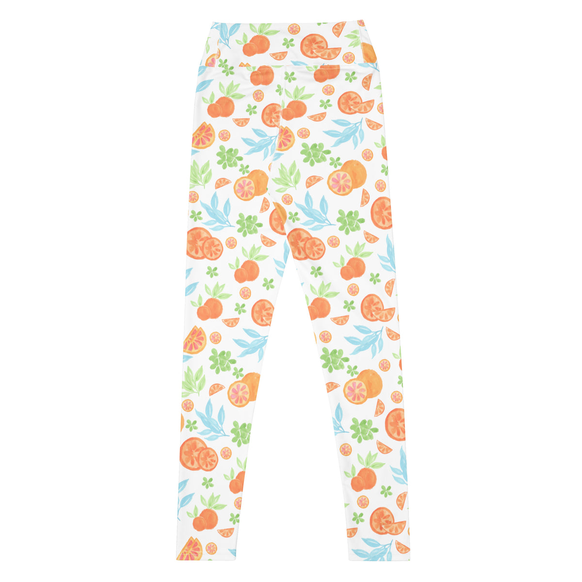 Women's Watercolor Orange Citrus Buttery Soft Yoga Leggings - Quick Drying, High Waisted Comfort