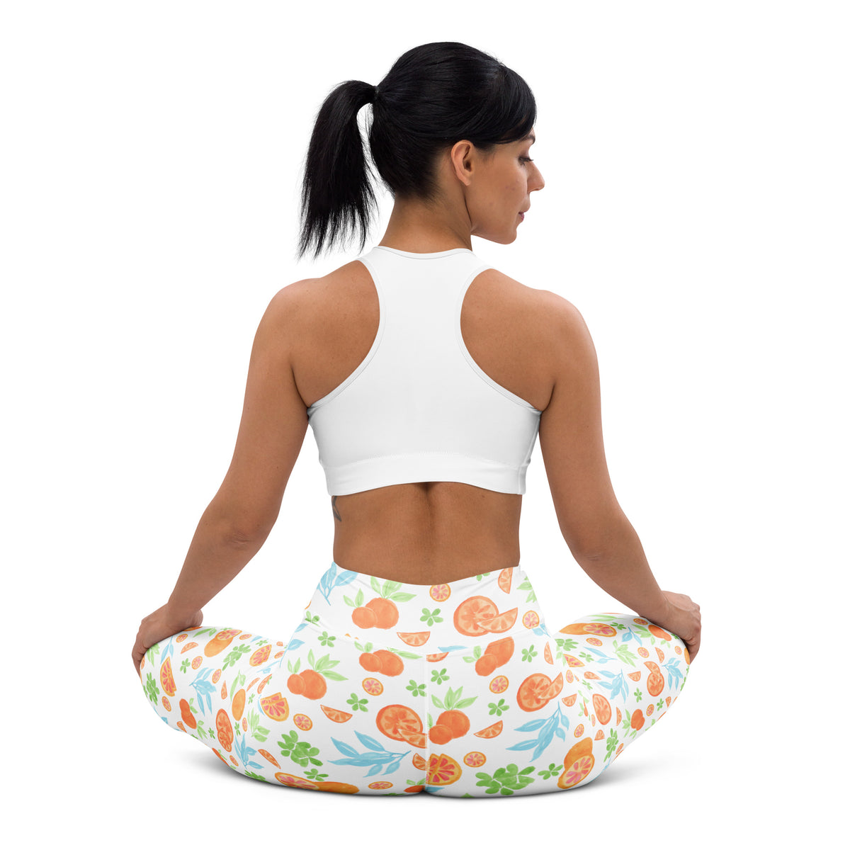 Women's Watercolor Orange Citrus Buttery Soft Yoga Leggings - Quick Drying, High Waisted Comfort